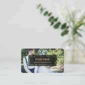 Hochzeitsfotograf (Elegant Foto Overlay) Visitenkarte (Stehend Vorderseite)