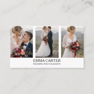 Hochzeitsfotograf Foto-Collage Elegant Visitenkarte