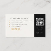Hochzeitsfotograf Schwarz & Gold QR-Code Visitenkarte (Rückseite)