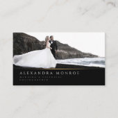 Hochzeitsfotograf Schwarz & Gold QR-Code Visitenkarte (Vorderseite)