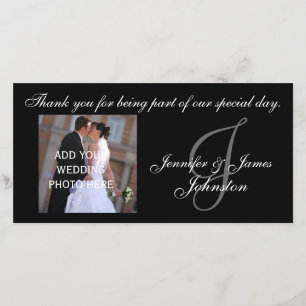 Hochzeitsfotografie Danke, dass Sie Card Monogram  Dankeskarte
