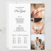 Hochzeitsfotografie-Preisliste Vorlage (Rückseite)