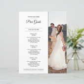 Hochzeitsfotografie-Preisliste Vorlage (Stehend Vorderseite)