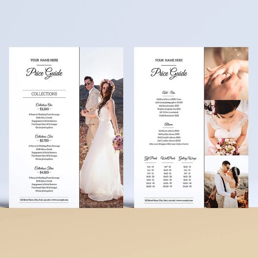 Hochzeitsfotografie-Preisliste Vorlage