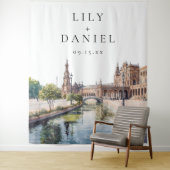 Hochzeitsfotohintergrund Sevilla Spanien Wandteppich (Beispiel)