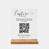 Hochzeitsfotos mit QR-Code teilen Acrylschild (Vorderseite)