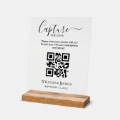Hochzeitsfotos mit QR-Code teilen Acrylschild (Winkel)