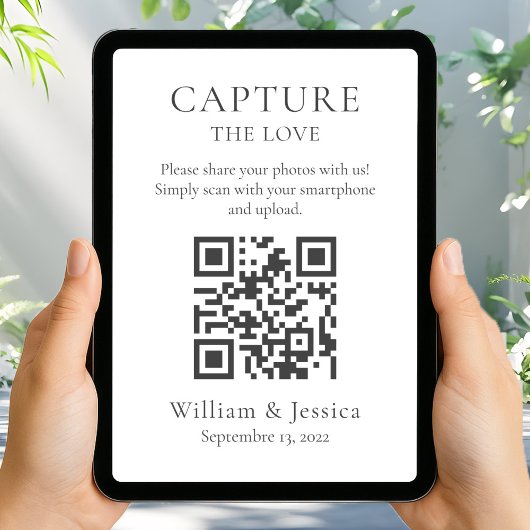 Hochzeitsfotos mit QR-Code teilen Karte