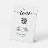Hochzeitsfotos teilen QR-Code Love Script Sockelschild (Vorderseite)