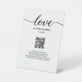 Hochzeitsfotos Teilen QR-Code Love Script Sockelschild (Vorderseite)