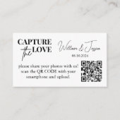 Hochzeitsfreigeben von Fotos erfassen den QR-Code Begleitkarte (Vorderseite)