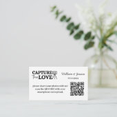 Hochzeitsfreigeben von Fotos mit QR-Code Begleitkarte (Stehend Vorderseite)