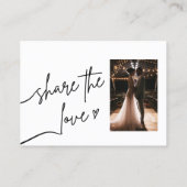 Hochzeitsfreigeben von Fotos mit QR-Code Visitenkarte (Rückseite)