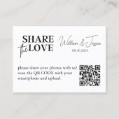 Hochzeitsfreigeben von Fotos mit QR-Code Visitenkarte (Vorderseite)