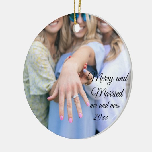 Hochzeitsfreunde Ein Hochzeitstag Keramik Ornament (Links)