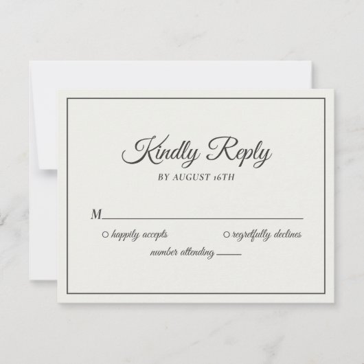 Hochzeitsfreundlich Antwort Moderne Creme & Soft B (Vorderseite)