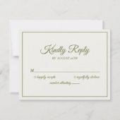 Hochzeitsfreundlich Antwort Modernes Cream & Olive (Vorderseite)