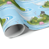 Hochzeitsfrosche auf Lily Pad mit Herz Geschenkpapier (Rolleneckpunkt)