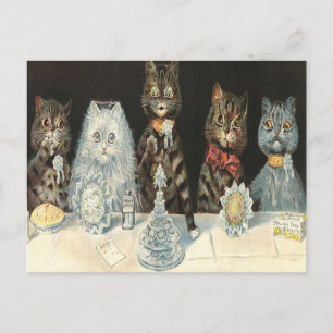 Hochzeitsfrühstück von Louis Wain Postkarte