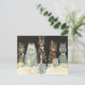 Hochzeitsfrühstück von Louis Wain Postkarte (Stehend Vorderseite)