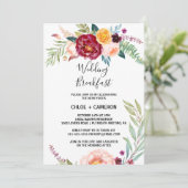 Hochzeitsfrühstück "Watercolor Summer Floral" Einladung (Stehend Vorderseite)