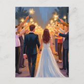 Hochzeitsfunken | Gemalte Hochzeitsfeier Postkarte (Vorderseite)