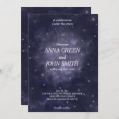 Hochzeitsgalaxie mit modernem einzigartigem Nachth Einladung (Vorne/Hinten)