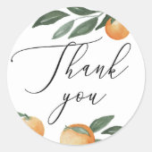 Hochzeitsgarantie für Aquarell Zitrusfrüchte Runder Aufkleber (Vorderseite)