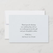 Hochzeitsgarantie für dustige blaue Blumen Dankeskarte (Rückseite)