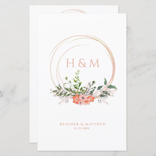 Hochzeitsgarten mit elegantem Korallenriff (Vorne/Hinten)