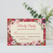 Hochzeitsgarten mit lila Blumengarten RSVP Karte (Stehend Vorderseite)