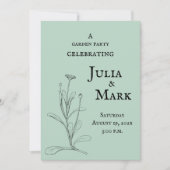 Hochzeitsgarten-Party | Blue Green Sage Einladung (Vorderseite)