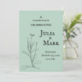 Hochzeitsgarten-Party | Blue Green Sage Einladung (Stehend Vorderseite)
