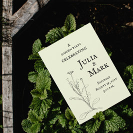 Hochzeitsgarten-Party | Gelbfärbung Einladung