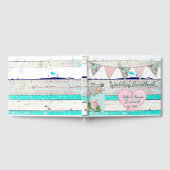 Hochzeitsgast Aquamarines rustikales Shabby Chic Gästebuch (Voll)