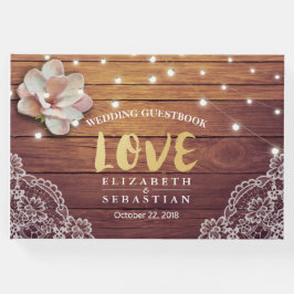 Hochzeitsgast Blumenstrauß Lights Holzosen Gästebuch