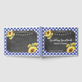 Hochzeitsgast-Buch Floral Sonnenblumen Navy Chalk Gästebuch (Voll)