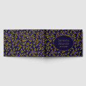 Hochzeitsgast-Buch für Gold und Marineblau-Blätter Gästebuch (Voll)