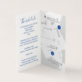 Hochzeitsgast-Details Karte QR-Code Saphir blau (Innenseite)