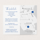 Hochzeitsgast-Details Karte QR-Code Saphir blau (Innenseite Aufgefaltet)