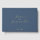 Hochzeitsgast | Dunkelblau Gästebuch (Vorderseite)