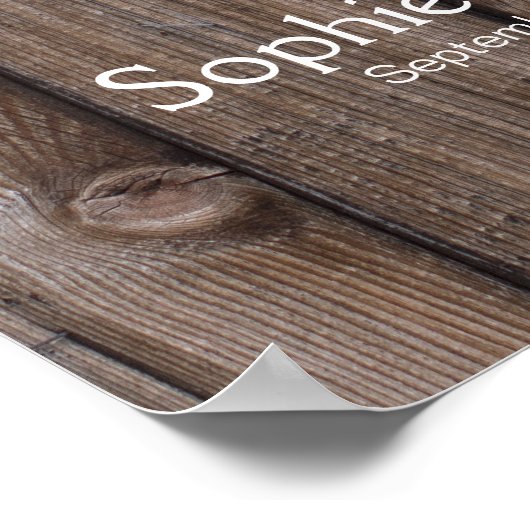 Hochzeitsgast-Gästebuch in Rosa Holz Poster (Ecke)