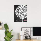 Hochzeitsgast-Gästebuch pink Poster (Heimbüro)