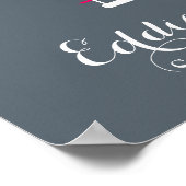 Hochzeitsgast-Gästebuch pink Poster (Ecke)