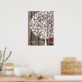 Hochzeitsgast-Gästebuch Rosa Holz Poster (Küche)