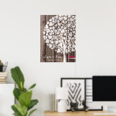 Hochzeitsgast-Gästebuch Rosa Holz Poster (Heimbüro)