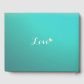 Hochzeitsgast Gold Ananas Couple Aquamarine Rose Gästebuch (Rückseite)