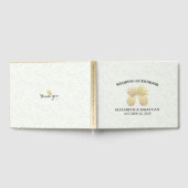Hochzeitsgast Gold Foil Ananas Damask Paper Gästebuch (Voll)