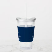 Hochzeitsgast in Navy Blue und White Cape Cod Map Acryltrinkbecher (Rechts)