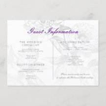 Hochzeitsgast-Informationen Floral Silver Lila